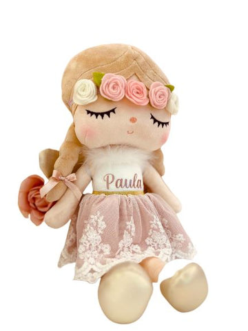 Puppe mit Namen Blumenkranz Rosa