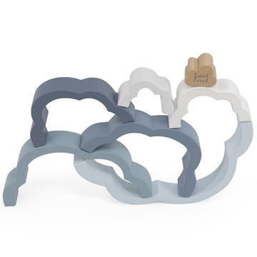Label Label Holz Regenbogen Puzzle blau