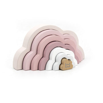 Label Label Holz Regenbogen Puzzle rosa