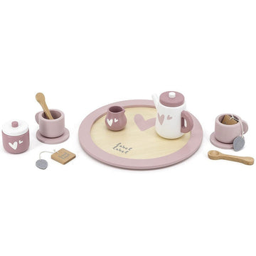 Label Label Holz Tee Set rosa