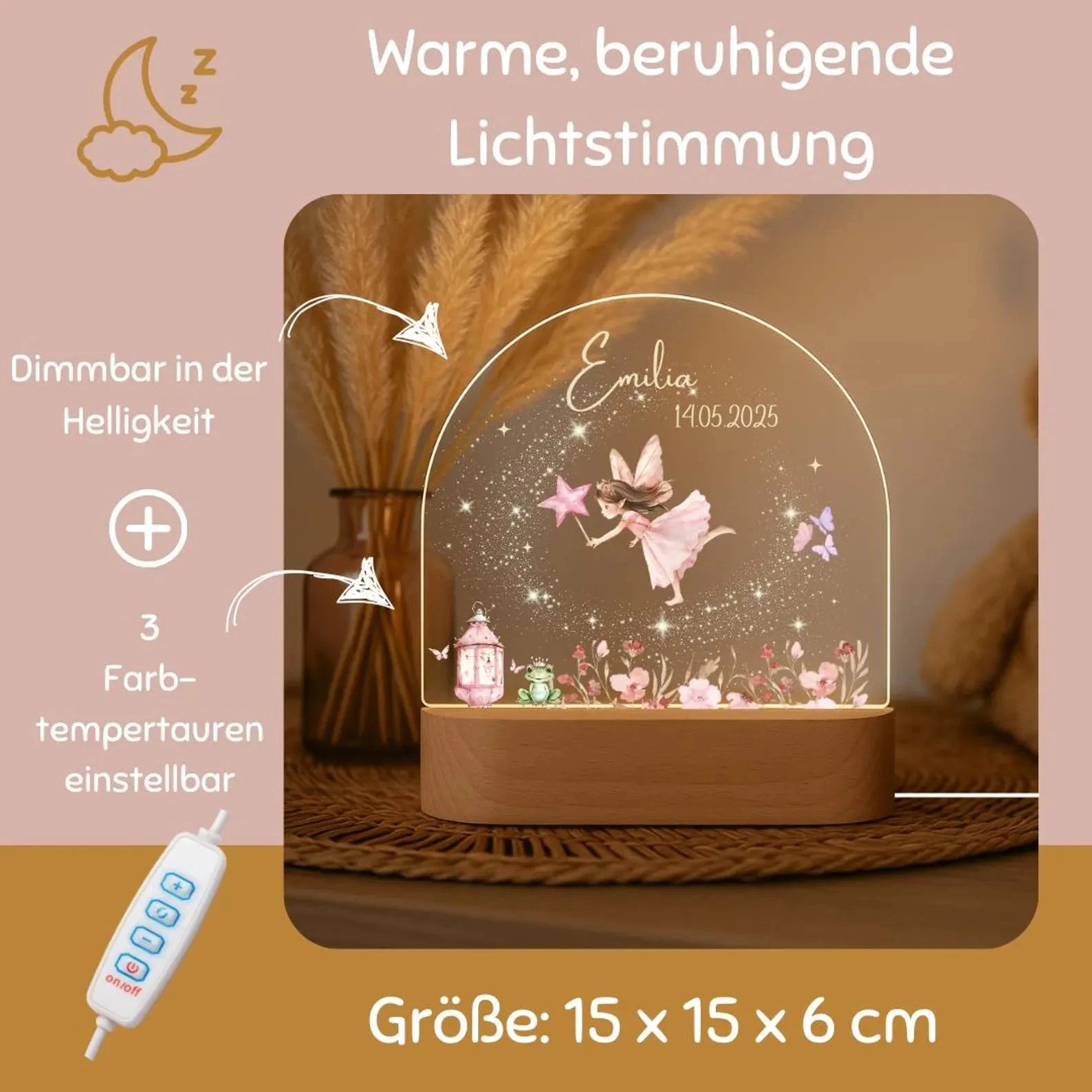 dimmbares LED Fee nachtlicht mit namen