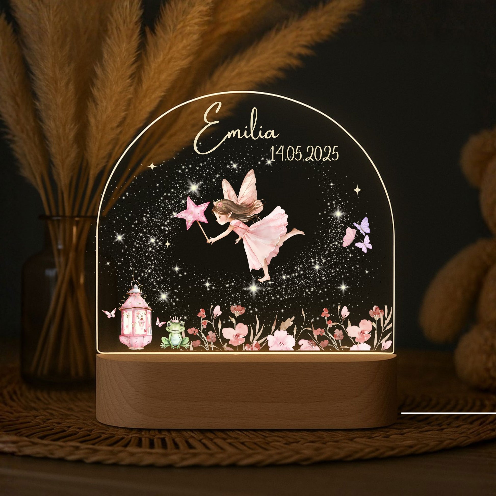 personalisiertes Nachtlicht Fee für mädchen als babygeschenk