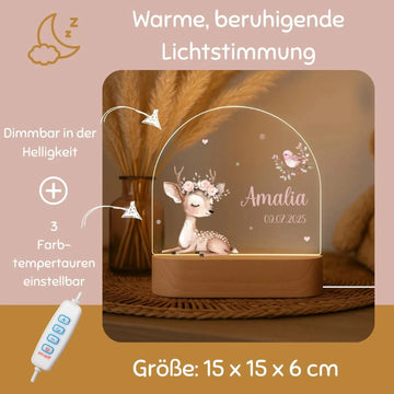 Nachtlicht REH und Vogel