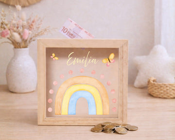 Personalisierte Kinder Spardose aus Holz, Motiv Schmetterlinge MiniPiShop Spardose 