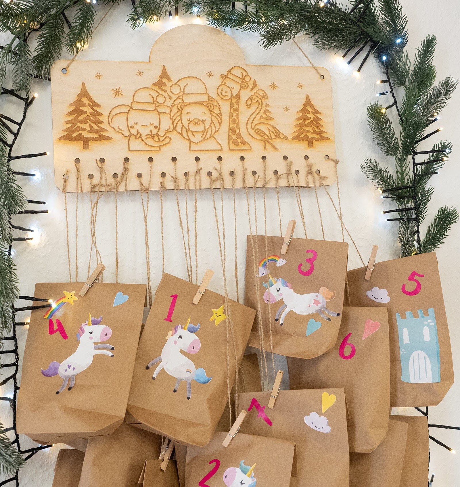 Personalisierter Adventskalender zum Befüllen Motiv Arche Tiere Adventskalender minipishop Adventskalender + DIY Set Einhorn 