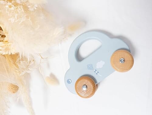 Spielzeug Holzauto personalisiert blau Holzspielzeug MiniPiShop 