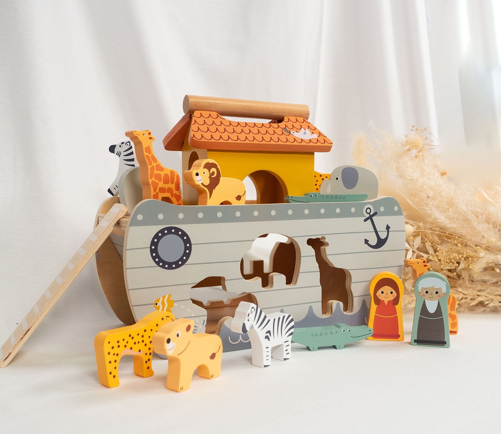 Steckspiel Holz Arche Noah personalisiert Taufgeschenk zur Taufe Holzspielzeug Small Foot 