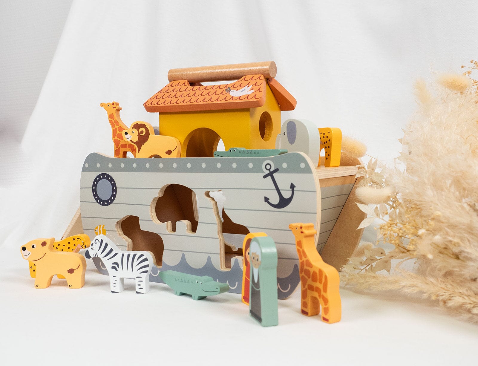 Steckspiel Holz Arche Noah personalisiert Taufgeschenk zur Taufe Holzspielzeug Small Foot 
