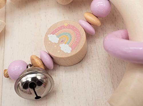 Greifling mit Namen Mädchen Fuchs Wolke Regenbogen Holz Greifling MiniPiShop 