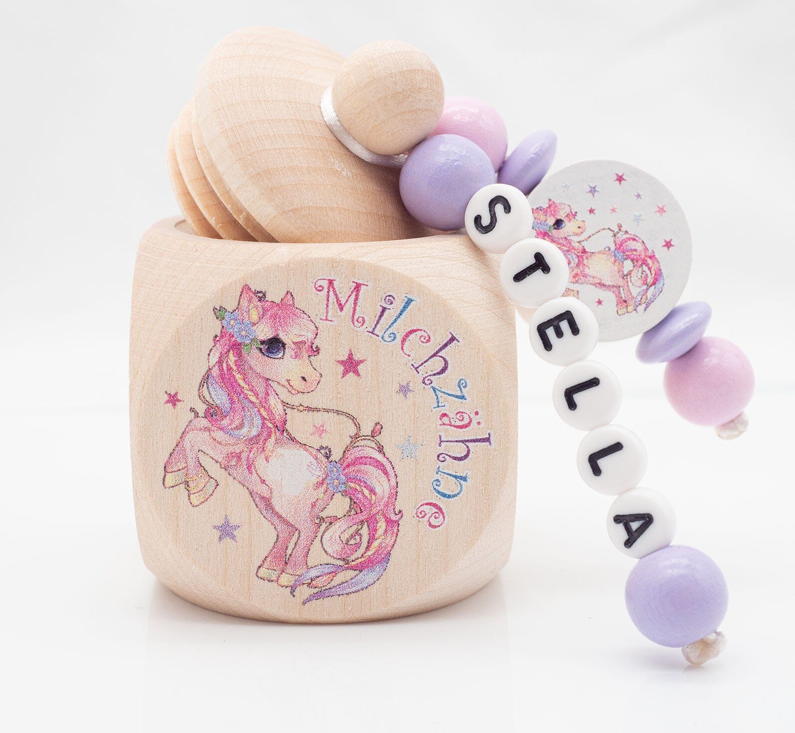 Milchzahndose mit Namen Einhorn Lila Rosa Milchzahndose minipishop 