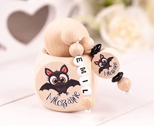 Milchzahndose mit Namen Junge Fledermaus Schwarz Milchzahndose minipishop 
