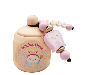 Milchzahndose mit Namen Mädchen Zähnchen Rosa Gold Milchzahndose minipishop Milchzahndose mit Namen 