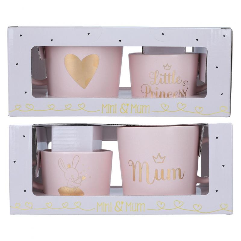 Mum & Mini Tasse Geschenk Set Rosa Gold MiniPiShop 