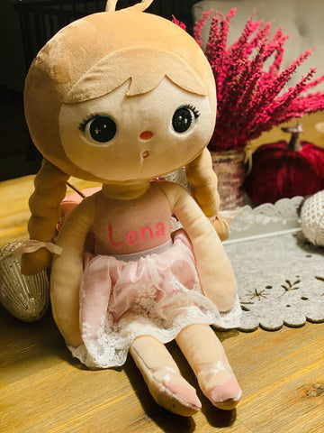 Puppe mit Namen Schutzengel Ballerina rosa