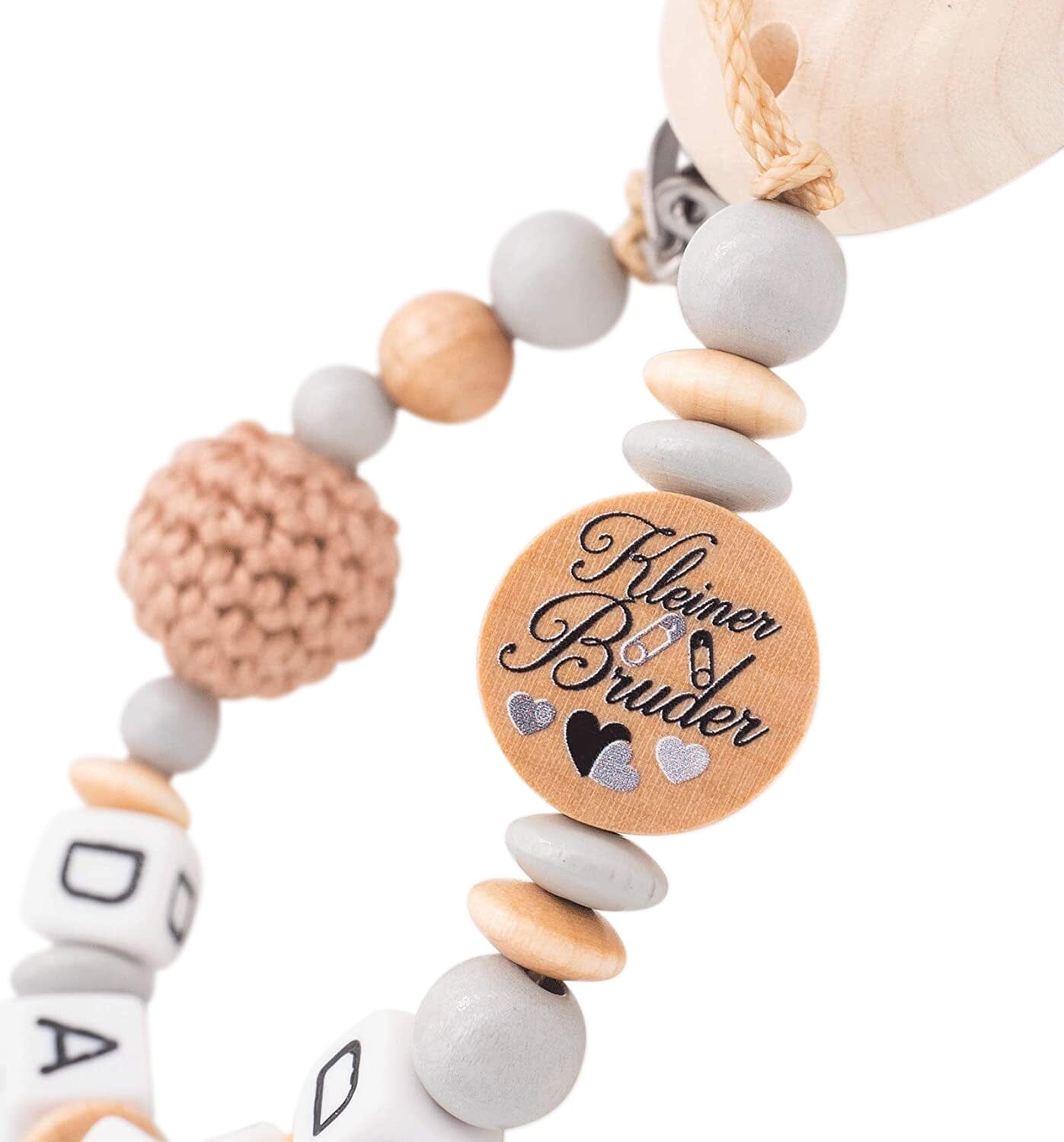 Schnullerkette mit Namen Junge Kleiner Bruder Schnullerkette minipishop Schnullerkette 