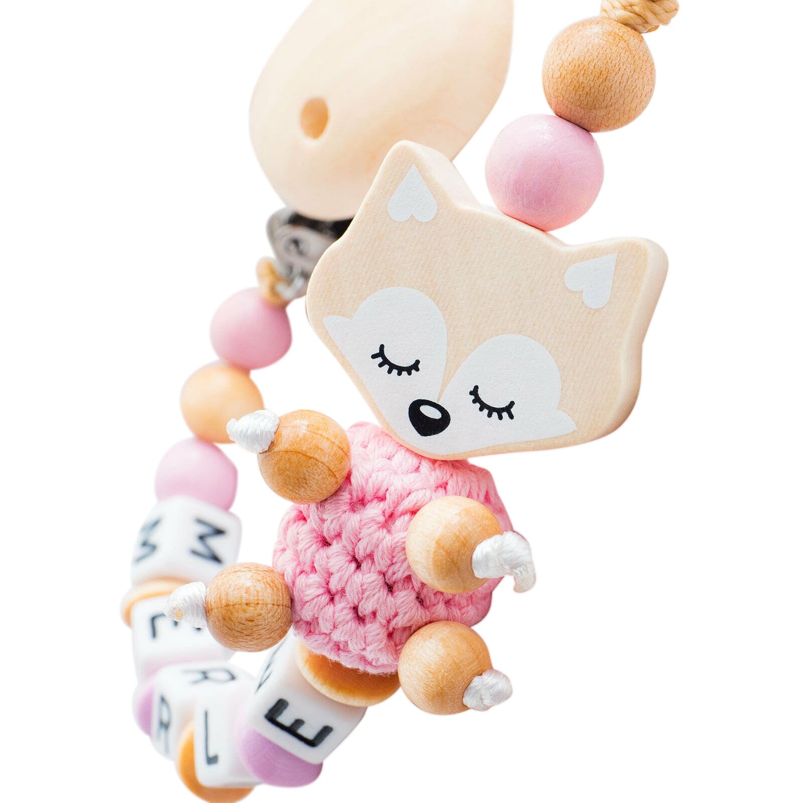 Schnullerkette mit Namen Mädchen Fuchs Schnullerkette minipishop 